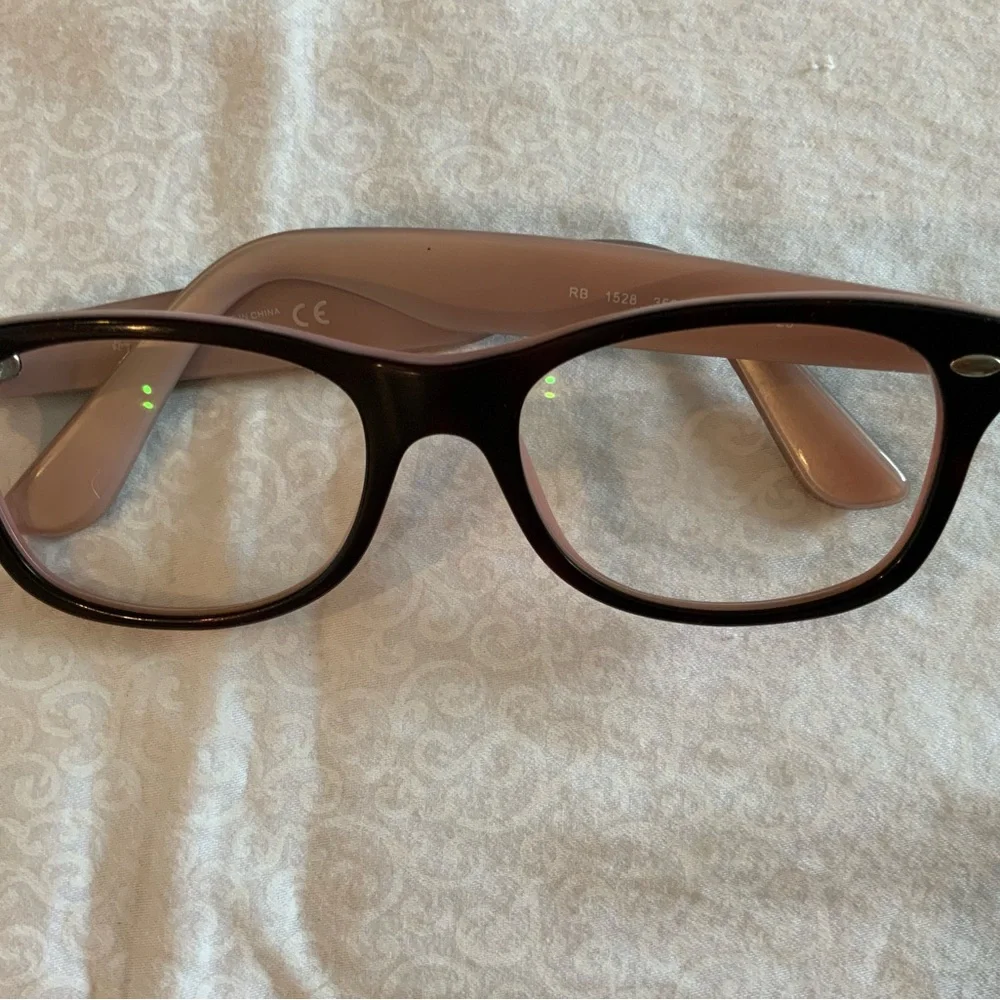 Ray Ban Eyeglasses RB 1528 3580 46-16 125 Black On Pink Horn Rim FRAME Girls